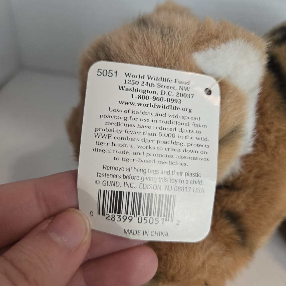Gund Tiger Cub 5051 World Wildlife Fund WWF Plush Stuffed Animal NWT - Picture 3 of 7